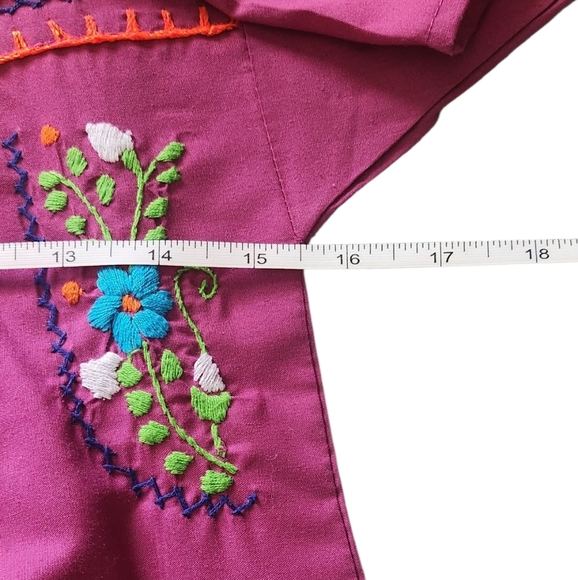 Embroidered Maroon Dress - Picture 4 of 7